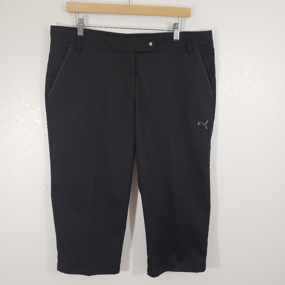 Puma Pants - Puma Women's Black Cropped Pants Size 14